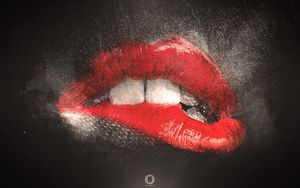 Preview wallpaper lips, teeth, lip balm
