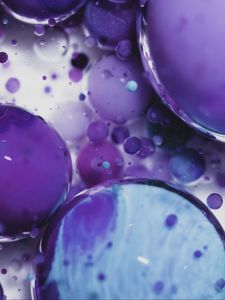 Preview wallpaper liquid, balls, purple, blue, macro