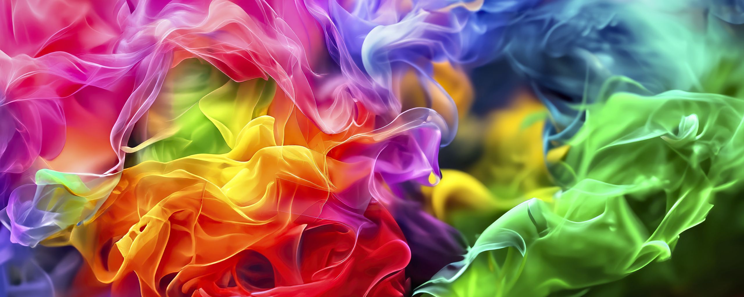 2560x1024 Wallpaper liquid, bright, colorful, background, abstraction