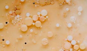 Preview wallpaper liquid, bubbles, abstraction, yellow