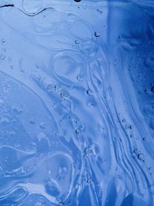 Preview wallpaper liquid, bubbles, abstraction, blue