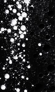 Preview wallpaper liquid, bubbles, abstraction, black and white, black