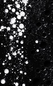 Preview wallpaper liquid, bubbles, abstraction, black and white, black