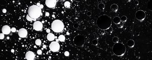 Preview wallpaper liquid, bubbles, abstraction, black and white, black