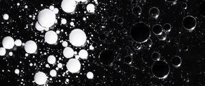 Preview wallpaper liquid, bubbles, abstraction, black and white, black