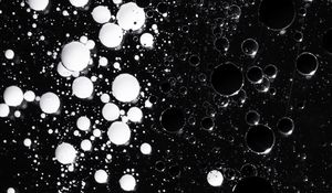 Preview wallpaper liquid, bubbles, abstraction, black and white, black