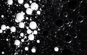 Preview wallpaper liquid, bubbles, abstraction, black and white, black