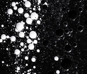 Preview wallpaper liquid, bubbles, abstraction, black and white, black