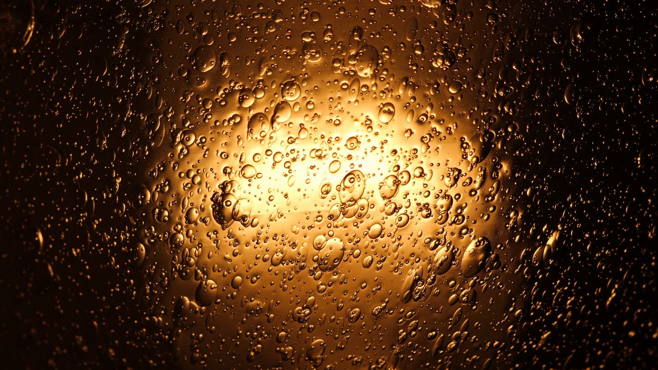Wallpaper liquid, bubbles, backlight, golden, macro