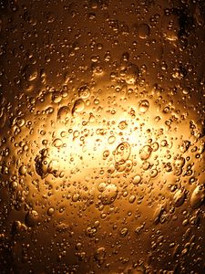 Preview wallpaper liquid, bubbles, backlight, golden, macro
