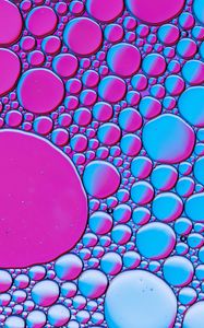 Preview wallpaper liquid, bubbles, glare, macro, purple, blue