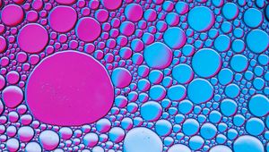 Preview wallpaper liquid, bubbles, glare, macro, purple, blue