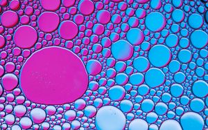 Preview wallpaper liquid, bubbles, glare, macro, purple, blue