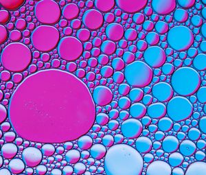 Preview wallpaper liquid, bubbles, glare, macro, purple, blue