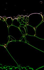 Preview wallpaper liquid, bubbles, glare, green, macro