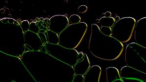 Preview wallpaper liquid, bubbles, glare, green, macro