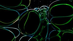 Preview wallpaper liquid, bubbles, glare, macro, green