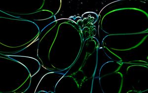 Preview wallpaper liquid, bubbles, glare, macro, green
