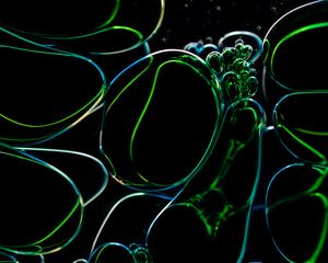 Preview wallpaper liquid, bubbles, glare, macro, green
