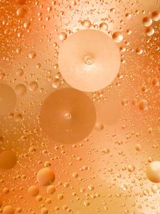Preview wallpaper liquid, bubbles, glare, macro, yellow