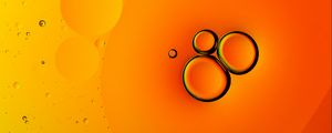 Preview wallpaper liquid, bubbles, macro, orange, bright