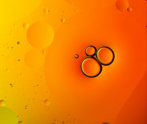 Preview wallpaper liquid, bubbles, macro, orange, bright
