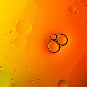 Preview wallpaper liquid, bubbles, macro, orange, bright