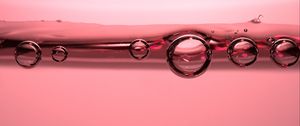 Preview wallpaper liquid, bubbles, macro, pink