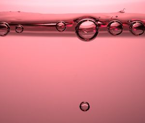 Preview wallpaper liquid, bubbles, macro, pink