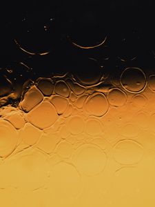 Preview wallpaper liquid, bubbles, mixing, yellow, abstraction