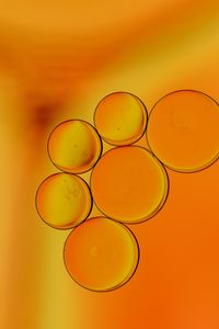 Preview wallpaper liquid, bubbles, orange, macro