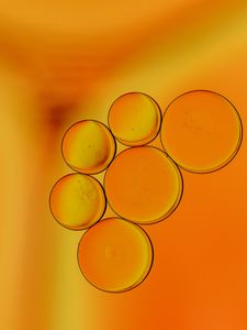 Preview wallpaper liquid, bubbles, orange, macro