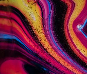 Preview wallpaper liquid, bubbles, stains, macro, colorful