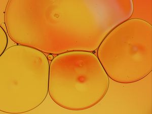 Preview wallpaper liquid, bubbles, yellow, macro