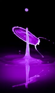 Preview wallpaper liquid, drops, spray, purple, splash, macro