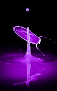 Preview wallpaper liquid, drops, spray, purple, splash, macro