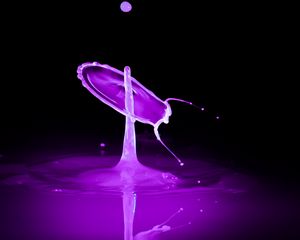 Preview wallpaper liquid, drops, spray, purple, splash, macro