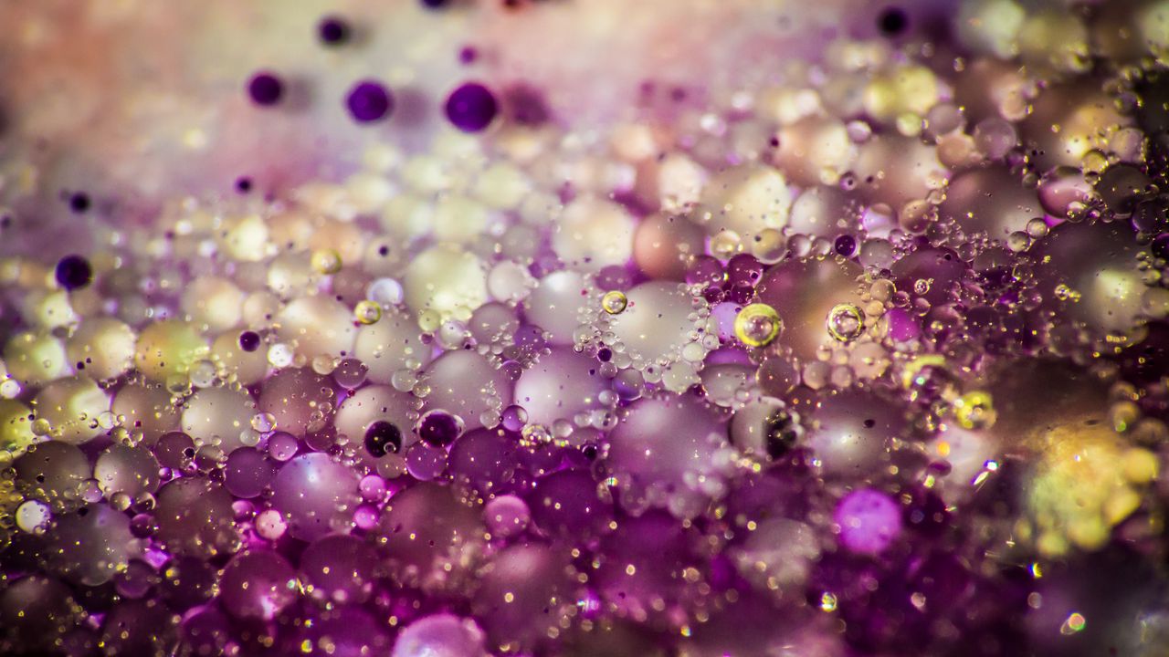 Wallpaper liquid, oil, bubbles, macro, purple