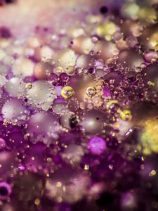 Preview wallpaper liquid, oil, bubbles, macro, purple