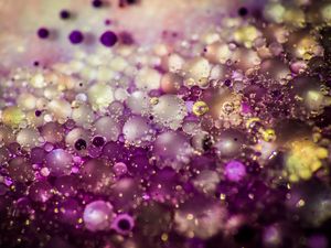 Preview wallpaper liquid, oil, bubbles, macro, purple