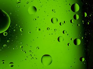 Preview wallpaper liquid, oil, bubbles, macro, green