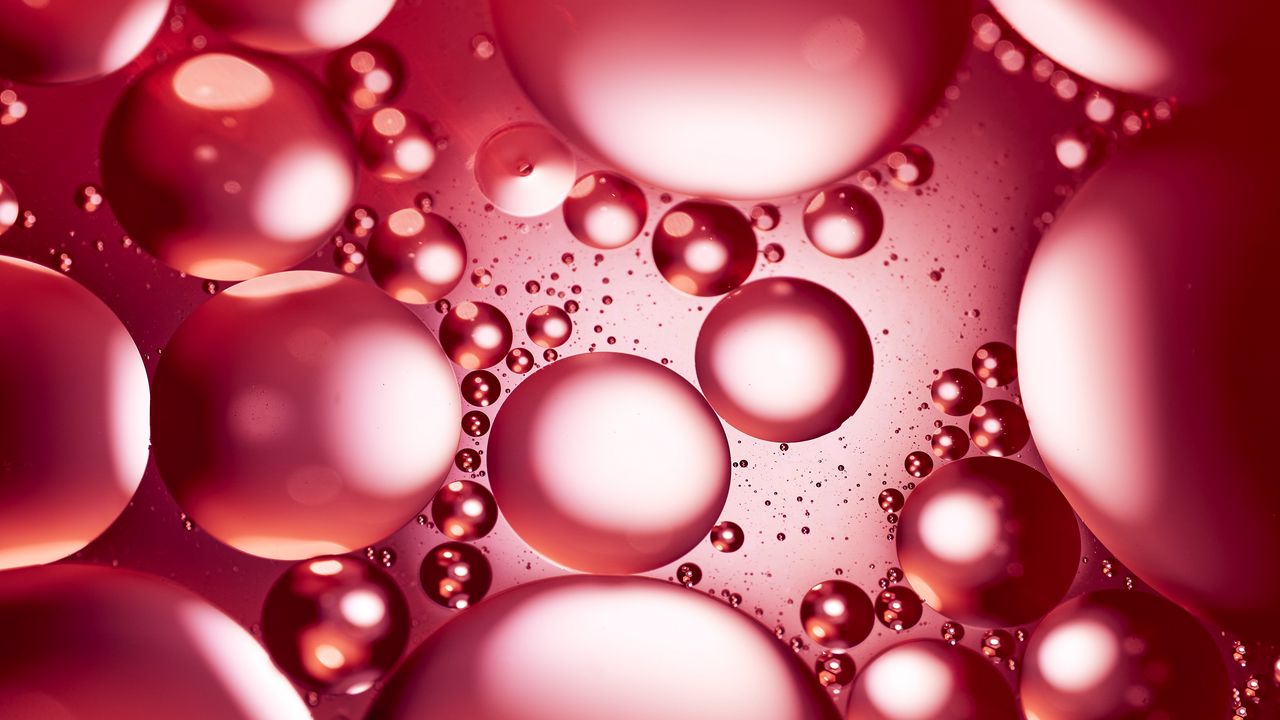 Wallpaper liquid, oil, bubbles, macro, pink