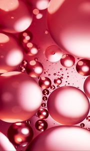 Preview wallpaper liquid, oil, bubbles, macro, pink