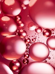 Preview wallpaper liquid, oil, bubbles, macro, pink