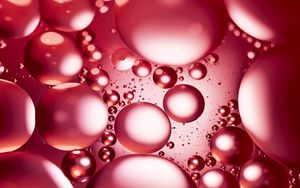 Preview wallpaper liquid, oil, bubbles, macro, pink