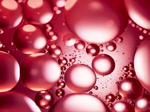 Preview wallpaper liquid, oil, bubbles, macro, pink