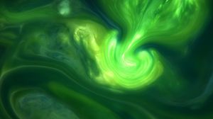 Preview wallpaper liquid, paint, abstraction, glow, green
