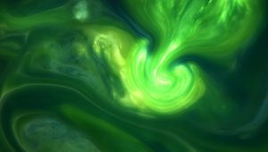 Preview wallpaper liquid, paint, abstraction, glow, green