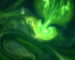 Preview wallpaper liquid, paint, abstraction, glow, green