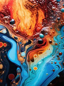 Preview wallpaper liquid, paint, bubbles, stains, abstraction